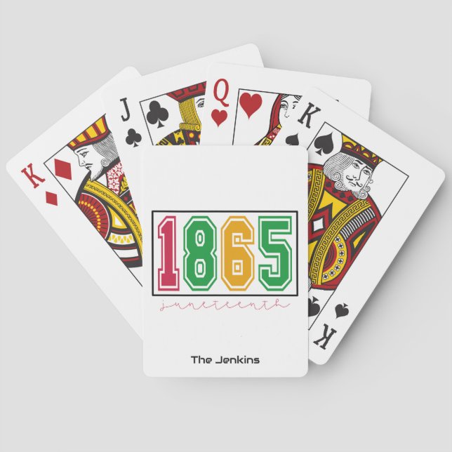 Jeu De Cartes Juneteenth personnalisé - Histoire des Noirs  (dos)