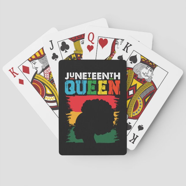 Jeu De Cartes Junetten Queen Black Afro Melanin Girl (dos)