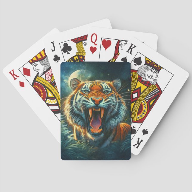 Jeu De Cartes Jungle au clair de lune de tigres (dos)