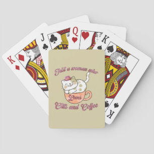 Jeu De Cartes Juste une femme qui aime les chats et le café