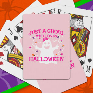 Jeu De Cartes Juste Une Fille Qui Aime Halloween Mignon Fantôme