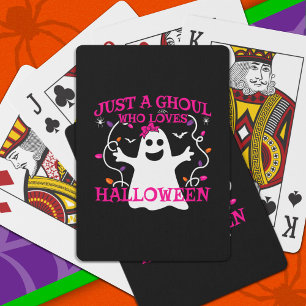 Jeu De Cartes Juste Une Fille Qui Aime Halloween mignon Fantôme