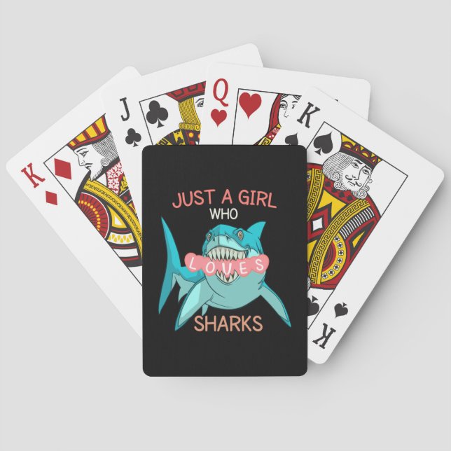 Jeu De Cartes Juste Une Fille Qui Aime Les Requins, Drôle Cadeau (dos)