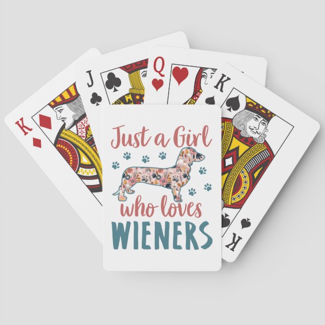 Jeu De Cartes Juste une fille qui aime les Wieners Dachshund Lov (dos)
