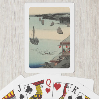 Jeu De Cartes Kanagawa, Japon : impression de blocs de bois Vint