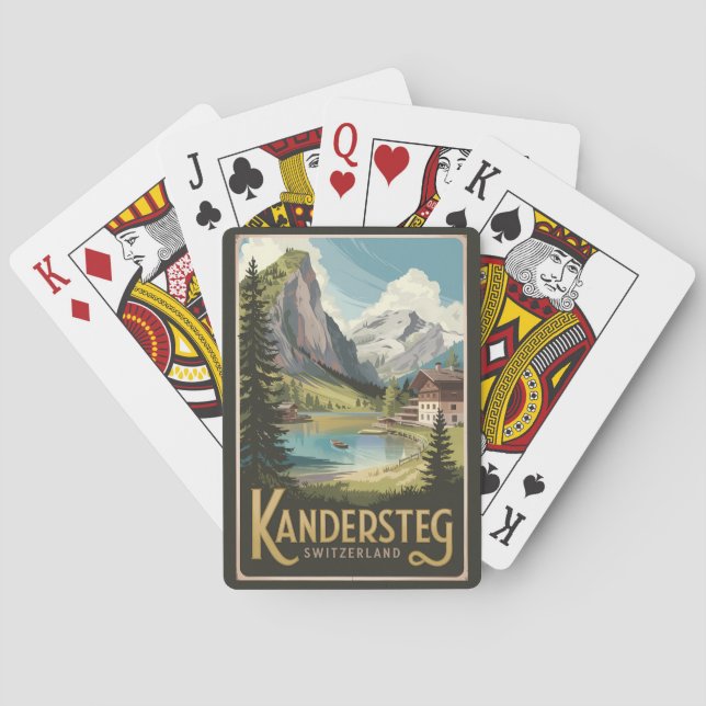 Jeu De Cartes Kandersteg Suisse Illustration Voyage Art (dos)
