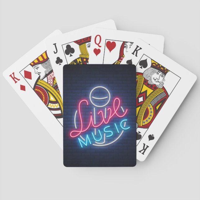 Jeu De Cartes Karaoke Neon Éclairage Mot Courbé Art Texte (dos)