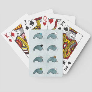 Jeu De Cartes Kawaii Cartoon Grunge Narwhals with hats Card