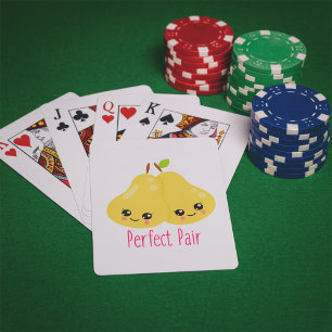 Jeu De Cartes Kawaii Pear Couple Parfait Paire Funny Pun