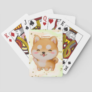 Jeu De Cartes Kawaii Smiling Cartoon Style Shiba Inu