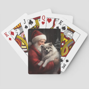 Jeu De Cartes Keeshond avec le Père Noël Festif de Noël