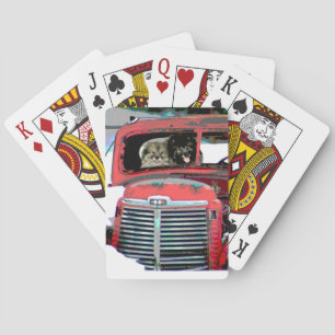 Jeu De Cartes Keeshond Noël Vieux Camion Peinture Chien Art