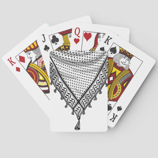 Jeu De Cartes Keffiyeh Écharpe palestinienne tissu traditionnel (dos)
