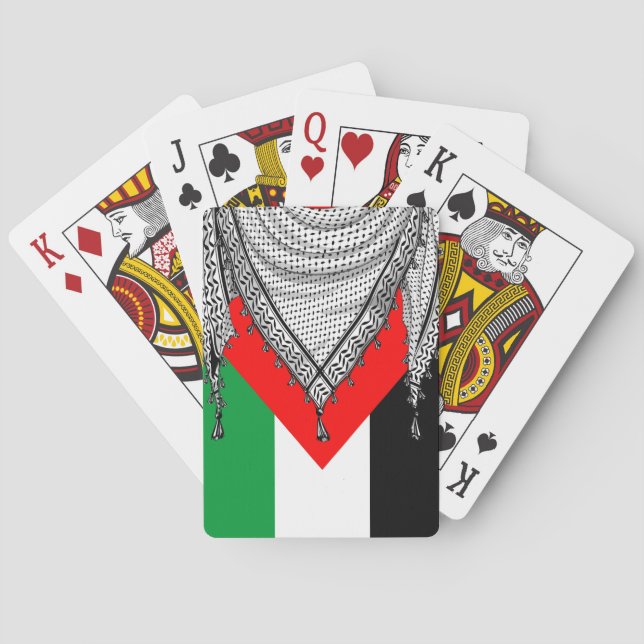Jeu De Cartes Keffiyeh Écharpe palestinienne tissu traditionnel (dos)