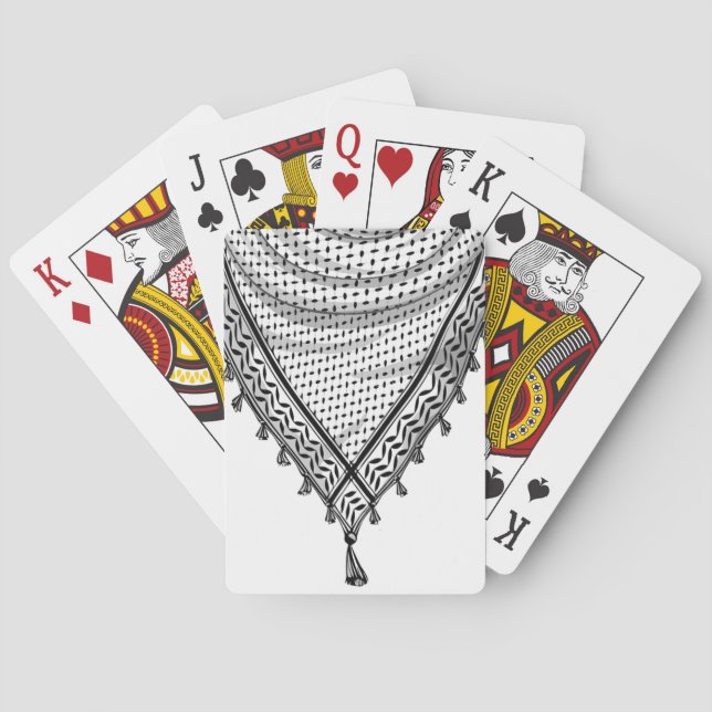 Jeu De Cartes Keffiyeh Écharpe palestinienne tissu traditionnel (dos)