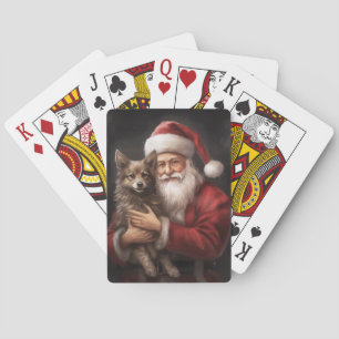 Jeu De Cartes Kelpie australien avec le Père Noël de Noël
