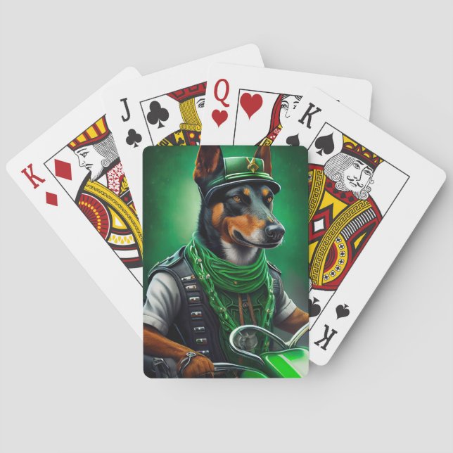Jeu De Cartes Kelpie australienne conduite vélo St. Patrick's Da (dos)