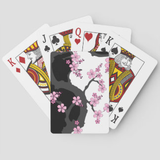 Jeu De Cartes Kimono japonais Sakura noir et blanc