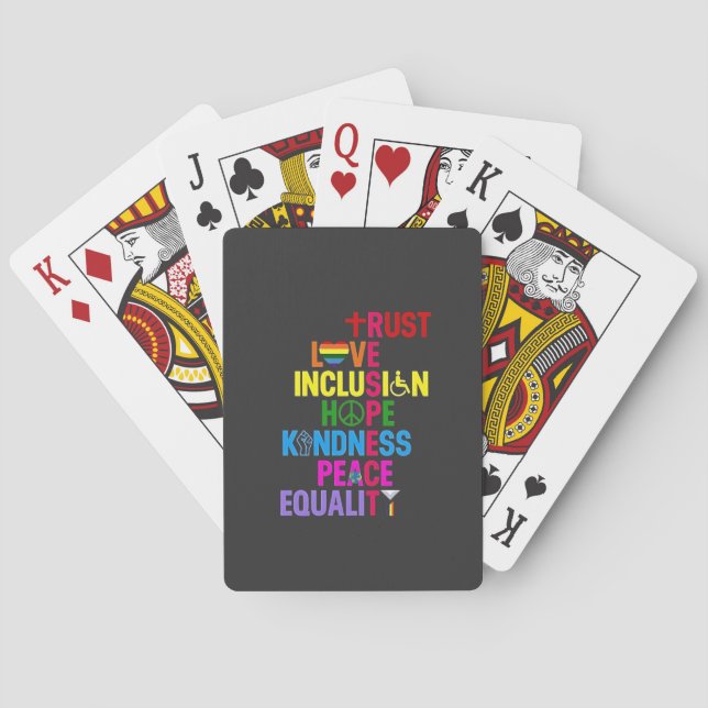 Jeu De Cartes Kindness Peace Equality Love Inclusion Hope (dos)
