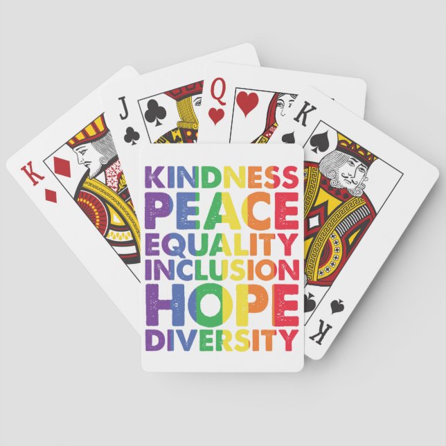 Jeu De Cartes Kindness Peace Equality Love Inclusion Hope LGBT (dos)