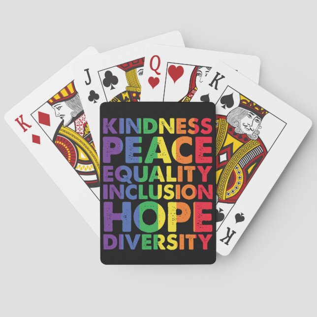 Jeu De Cartes Kindness Peace Equality Love Inclusion Hope LGBT (dos)