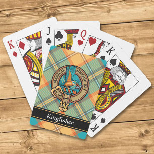 Jeu De Cartes Kingfisher Crest sur Tartan Jouer des cartes