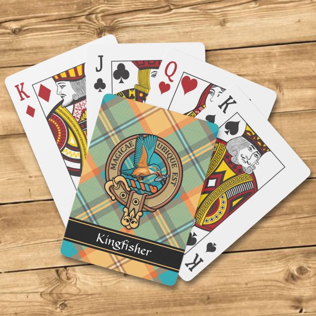 Jeu De Cartes Kingfisher Crest sur Tartan Jouer des cartes (Créateur téléchargé)