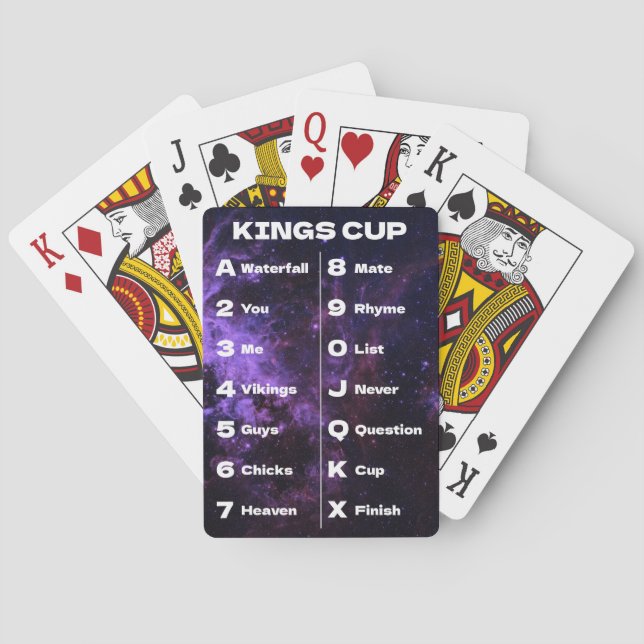 Jeu De Cartes Kings Cup Galaxy Photo Boire règles du jeu (dos)