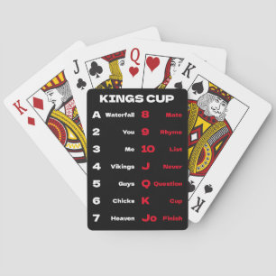 Jeu De Cartes Kings Cup règles du jeu de boisson Noir