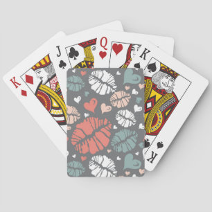 Jeu De Cartes Kiss Print And Heart Pattern