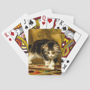 Jeu De Cartes Kitten avec peinture et brosses