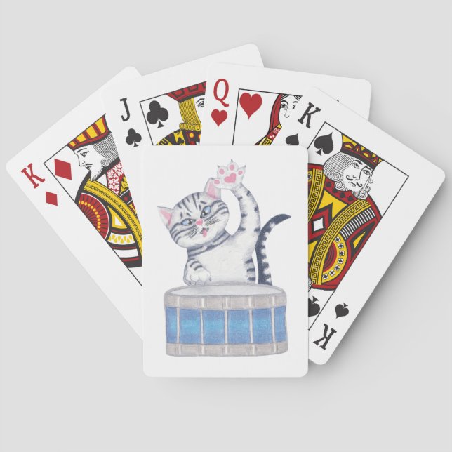 Jeu De Cartes Kitten Jouer un tambour (dos)