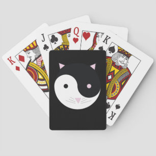 Jeu De Cartes Kitty Yin Yang rose noir et blanc