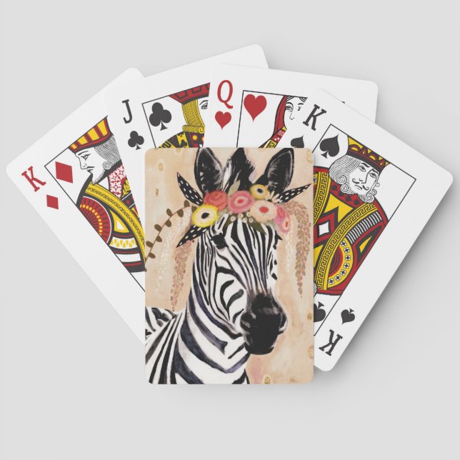 Jeu De Cartes Klimt Zebra | Couronne De Fleurs (dos)