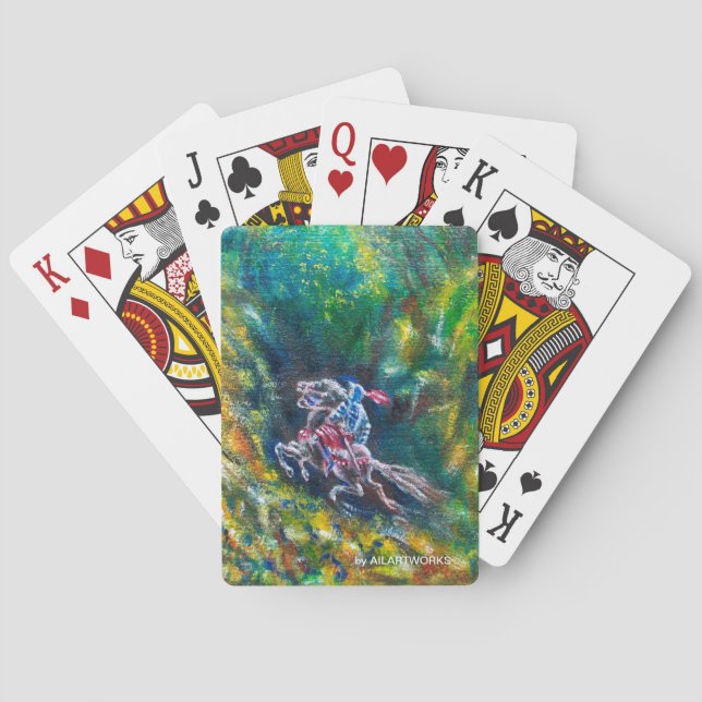 JEU DE CARTES KNIGHT LANCELOT, CHEVAL EN FORÊT VERTE (dos)