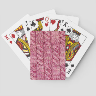 Jeu De Cartes Knit câblé par fil rose