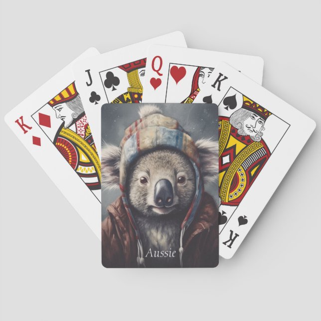Jeu De Cartes koala adorable portant casquette mignon personnali (dos)