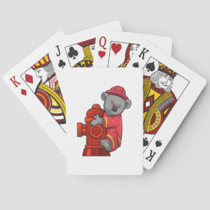Jeu De Cartes Koala as Firefighter with Fire hydrant