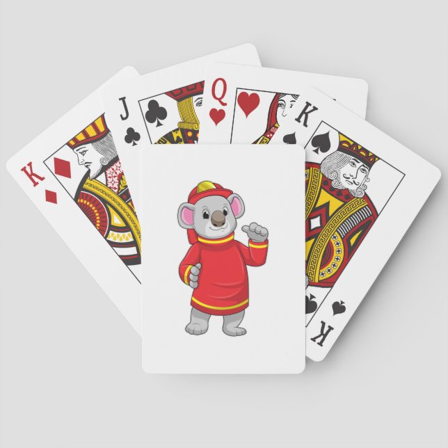 Jeu De Cartes Koala as Firefighter with Helmet (dos)