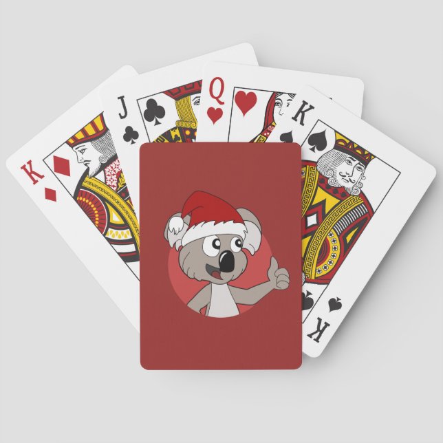 Jeu De Cartes koala de dessin animé de Noël (dos)