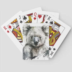 Jeu De Cartes Koala Portrait Animal Peinture Faune À L'Extérieur