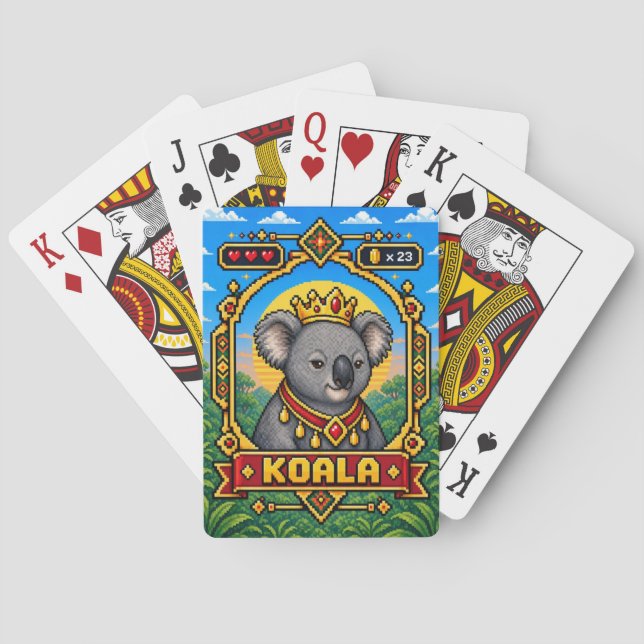 Jeu De Cartes Koala Rétro Pixel Art 8-Bit (dos)