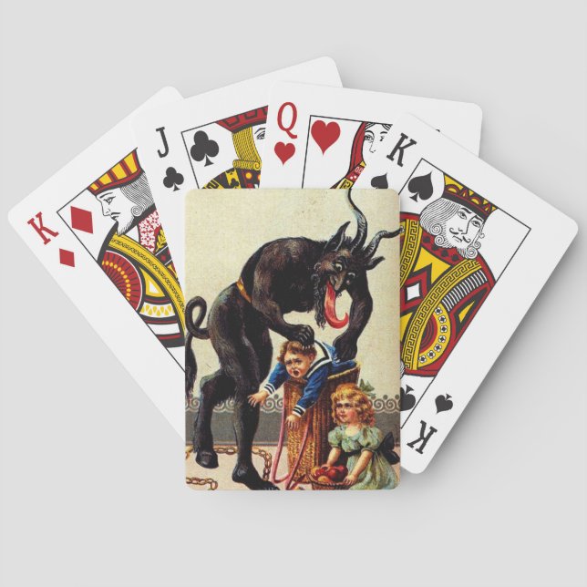 Jeu De Cartes Krampus Enfants en panier Cartes de Noël (dos)