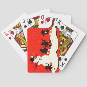Jeu De Cartes Krampus rouge bataille de boules de neige Bonhomme