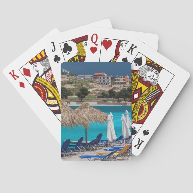 Jeu De Cartes Ksamil, le front de mer de la ville (dos)