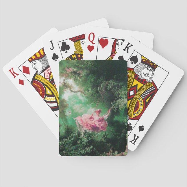 Jeu De Cartes LA BALANÇOIRE ,vert rose (dos)