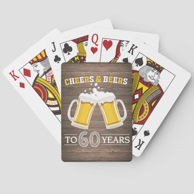 Jeu De Cartes La bière et la bière rustiques à 60 ans (dos)