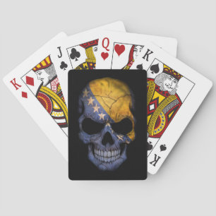 Jeu De Cartes La Bosnie-Herzégovine marquent le crâne sur le