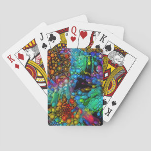 Jeu De Cartes La bulle psychédélique éclate les marguerites Abst