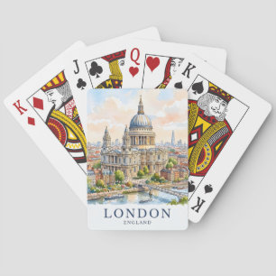 Jeu De Cartes La cathédrale Saint-Paul Londres aquarelle art de
